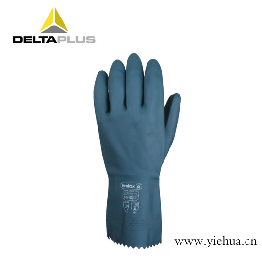 代尔塔 南京劳保氯丁橡胶乳胶防护手套 耐油耐热 防化学品