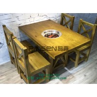 餐饮家具厂家 实木火锅桌  深圳火锅桌报价  火锅桌椅定制 餐厅家具定制