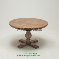 圆形实木餐桌 深圳主题餐桌椅  西餐厅餐桌椅定制  餐饮家具厂家