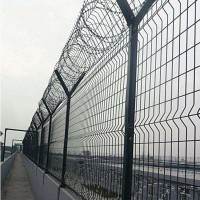 Y型柱防爬护栏网 机场围界护栏网 河道水渠边防护网_图片