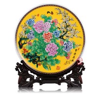 现代家居装饰纪念盘 客厅玄关工艺摆件陶瓷赏盘定制
