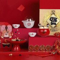 定制公司新年创意礼品茶具2020年特色文创礼品陶瓷茶具套装批发_图片