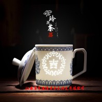 订做青花玲珑茶杯