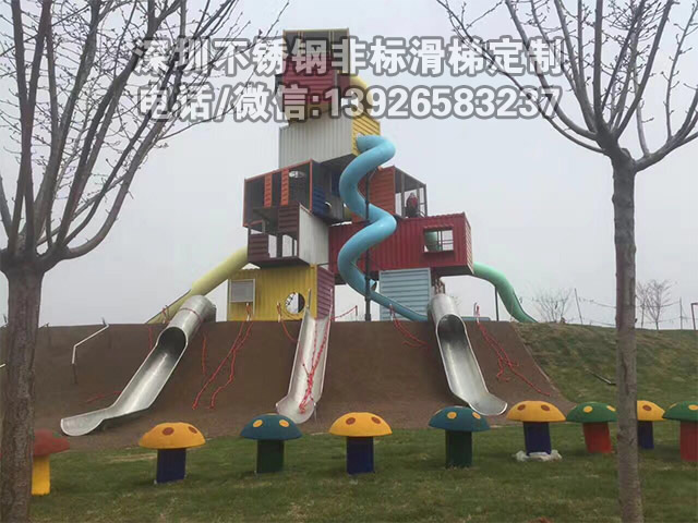景区网红滑梯设计深圳骑牛人不锈钢滑梯非标定制