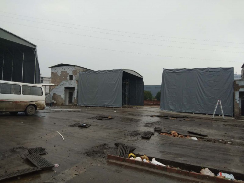 成都鑫永泰定制移动推拉雨棚,钢架活动雨篷_图片