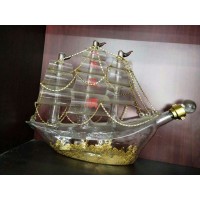 大帆船造型玻璃酒瓶xo海盗船玻璃工艺酒瓶个性玻璃洋酒瓶_图片