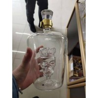 骷髅造型玻璃酒瓶创意工艺酒瓶头骨形状醒酒器xo威士忌瓶子