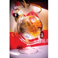 带财神玻璃地球仪酒瓶手工玻璃世界地图玻璃醒酒器威士忌醒酒器_图片