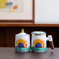 中秋送礼定制陶瓷茶杯,赠送客户订制有公司logo的茶杯_图片
