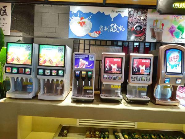 火锅店的果汁机怎么装现调果汁饮料机器_图片
