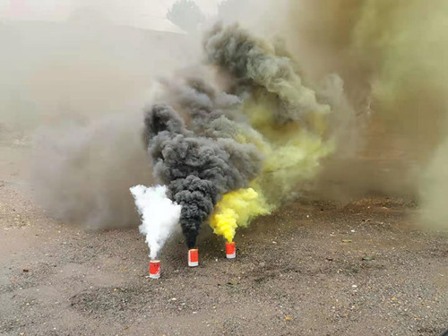 发烟罐消防演习用彩烟罐 黑色烟雾罐三分钟金属罐火灾模拟_图片