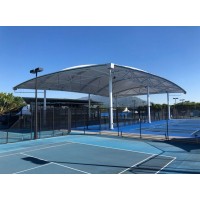 膜钢结构运动场羽毛球场篮球场网球场 张拉膜遮阳棚_图片